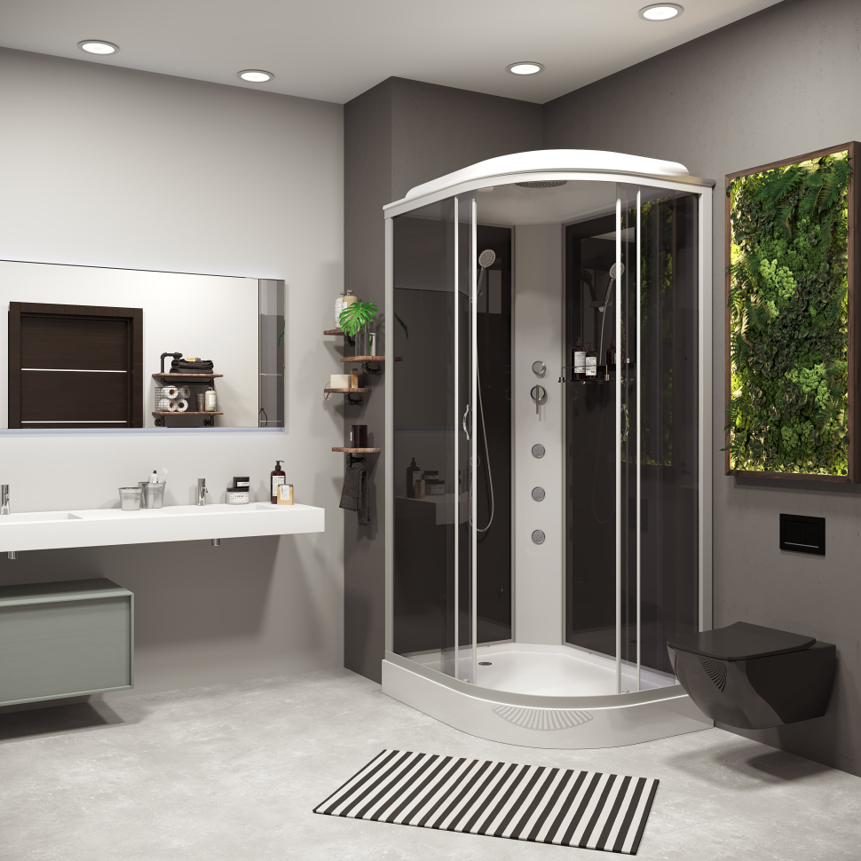 Душевая кабина Niagara NG-3512-14LG (1200х800х2150) низкий поддон(13см) стекло ТОНИРОВАННОЕ