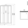 Душевая кабина Niagara NG-1101-14G (900х900х2150) низкий поддон(13см) стекло МАТОВОЕ  с полкой