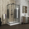 Душ. уголок NG-018-14Q BLACK (1000х800х1950) низкий поддон(13см) стекло МОЗАИКА, 2 места