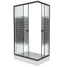 Душ. уголок NG-018-14Q BLACK (1000х800х1950) низкий поддон(13см) стекло МОЗАИКА, 2 места