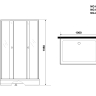 Душ. уголок NG-018-14Q BLACK (1000х800х1950) низкий поддон(13см) стекло МОЗАИКА, 2 места