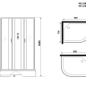 Душевая кабина Niagara NG-33974-14LBKG (900х700х2000) средний поддон (26см) стекло МАТОВОЕ