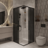 Душевое ограждение Niagara NG-2822-34BLACK (80*80*195) квадрат, раздвижная, черный матовый, стекл тонирован,1 м