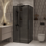 Душевое ограждение Niagara NG-2822-34BLACK (80*80*195) квадрат, раздвижная, черный матовый, стекл тонирован,1 м